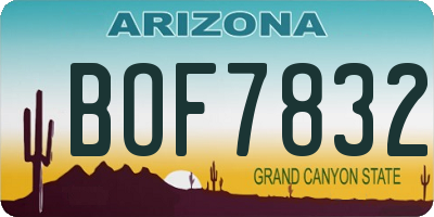 AZ license plate BOF7832