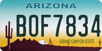 AZ license plate BOF7834
