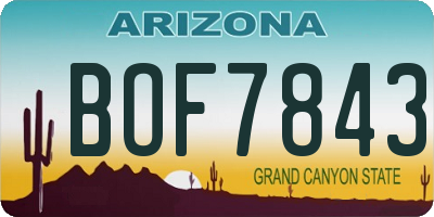 AZ license plate BOF7843