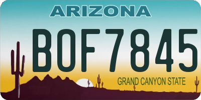 AZ license plate BOF7845