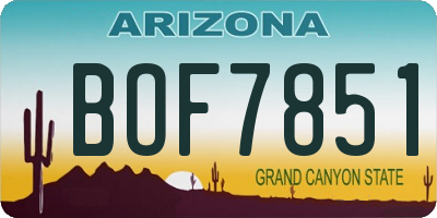 AZ license plate BOF7851