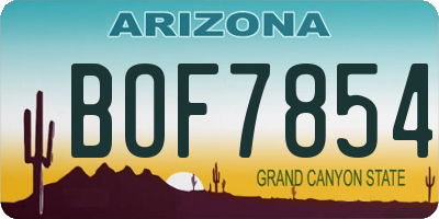AZ license plate BOF7854