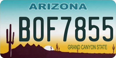 AZ license plate BOF7855
