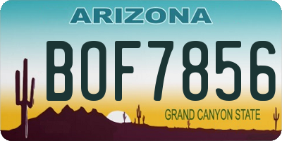 AZ license plate BOF7856