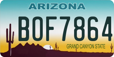 AZ license plate BOF7864