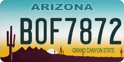 AZ license plate BOF7872