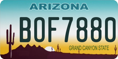 AZ license plate BOF7880