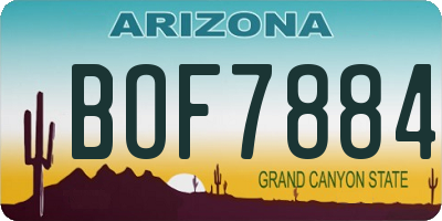 AZ license plate BOF7884