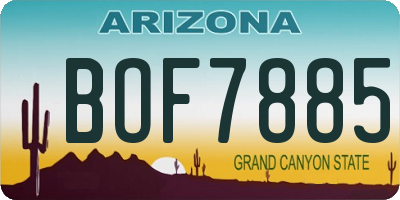 AZ license plate BOF7885