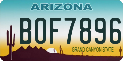 AZ license plate BOF7896