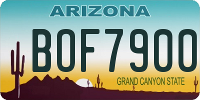 AZ license plate BOF7900