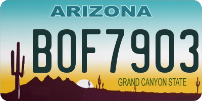 AZ license plate BOF7903