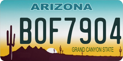 AZ license plate BOF7904