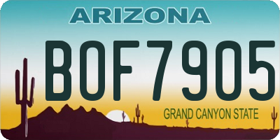 AZ license plate BOF7905