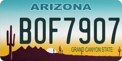 AZ license plate BOF7907