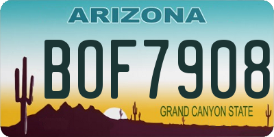 AZ license plate BOF7908