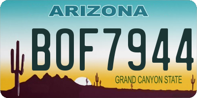 AZ license plate BOF7944