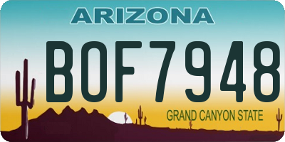 AZ license plate BOF7948