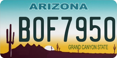 AZ license plate BOF7950