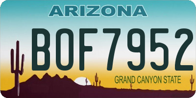 AZ license plate BOF7952
