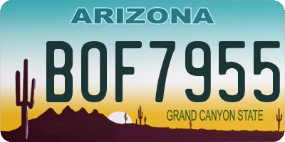 AZ license plate BOF7955