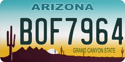 AZ license plate BOF7964