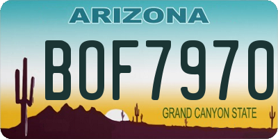 AZ license plate BOF7970