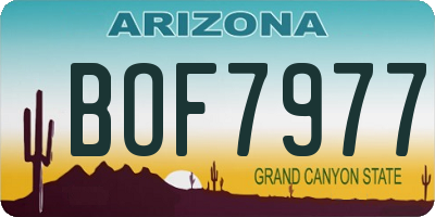 AZ license plate BOF7977