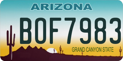 AZ license plate BOF7983