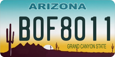 AZ license plate BOF8011
