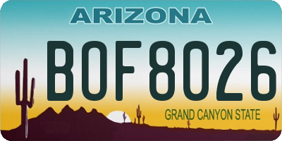 AZ license plate BOF8026