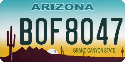 AZ license plate BOF8047