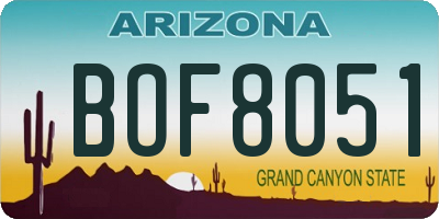 AZ license plate BOF8051