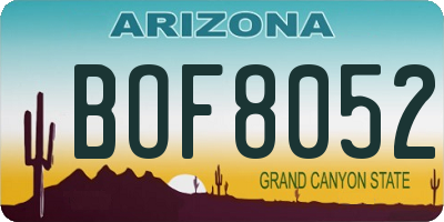 AZ license plate BOF8052