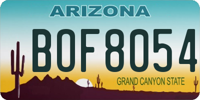 AZ license plate BOF8054