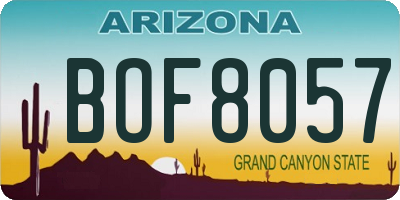 AZ license plate BOF8057