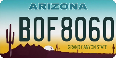 AZ license plate BOF8060