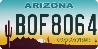 AZ license plate BOF8064