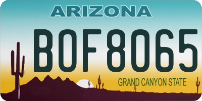 AZ license plate BOF8065
