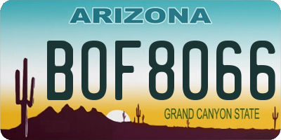AZ license plate BOF8066