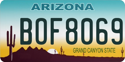 AZ license plate BOF8069