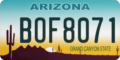 AZ license plate BOF8071