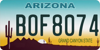 AZ license plate BOF8074