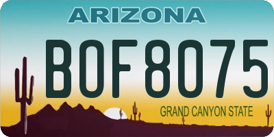 AZ license plate BOF8075