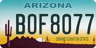 AZ license plate BOF8077