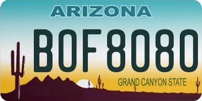 AZ license plate BOF8080