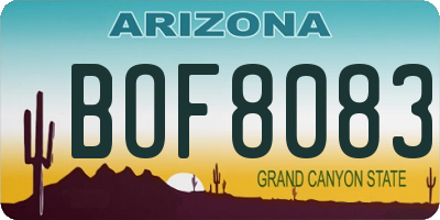 AZ license plate BOF8083