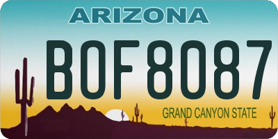 AZ license plate BOF8087