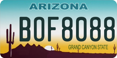 AZ license plate BOF8088
