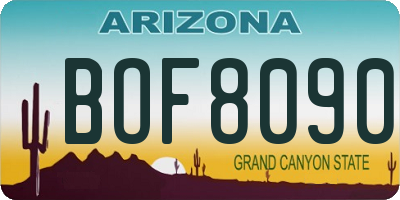 AZ license plate BOF8090